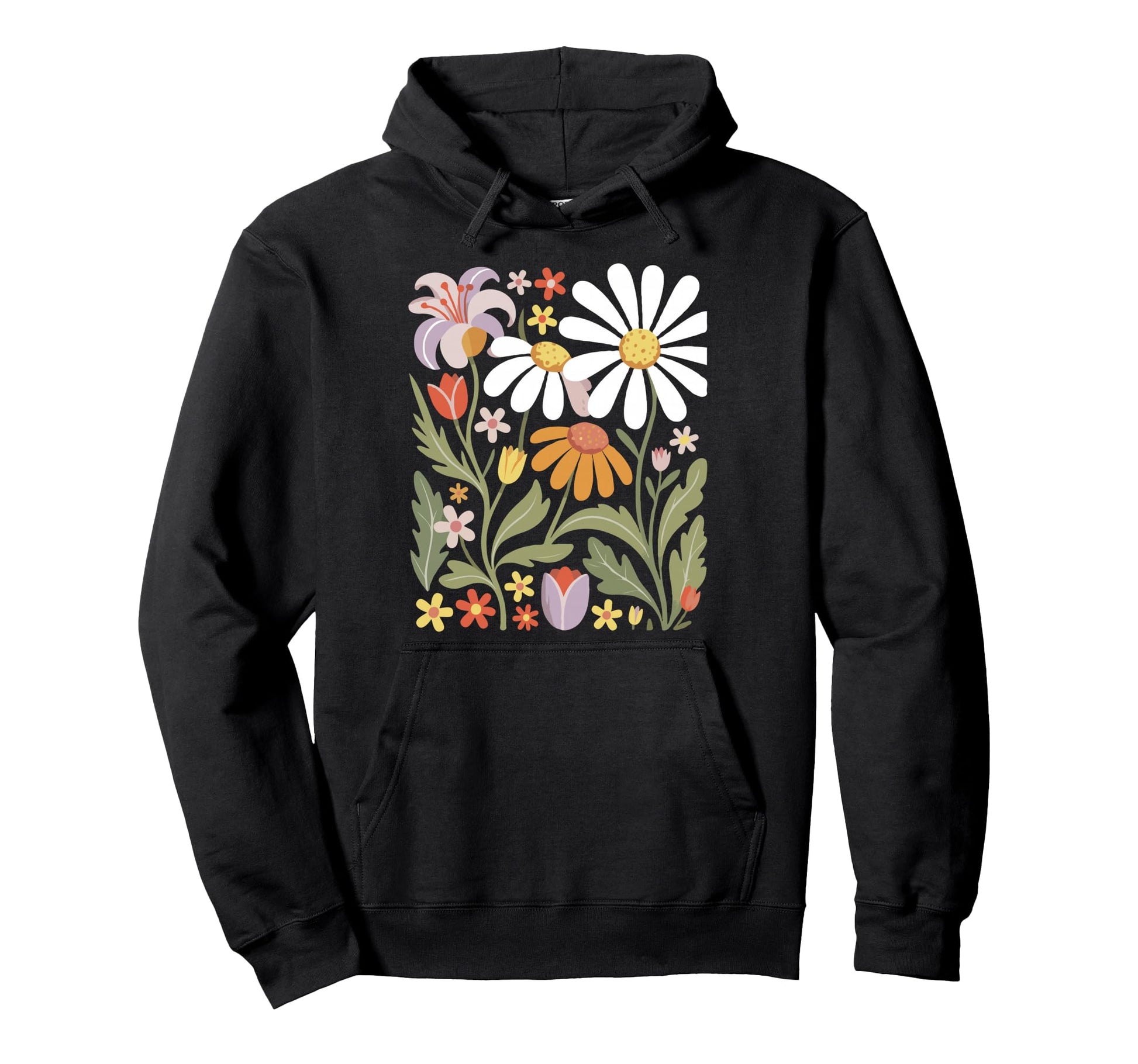 Wildflowers Flowers Pattern Summer Spring Hoodie - Custom Art Print Unisex - T-Shirt, Sweatshirt, Hoodie