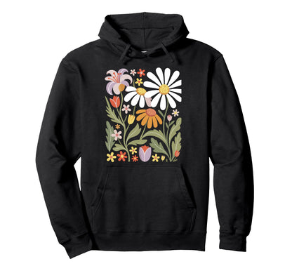 Wildflowers Flowers Pattern Summer Spring Hoodie - Custom Art Print Unisex - T-Shirt, Sweatshirt, Hoodie