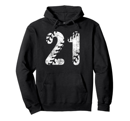 Baseball Softball Mom 21 Number 21 Hoodie - Graphic Print for Adults - T-Shirt, Sweatshirt, Hoodie