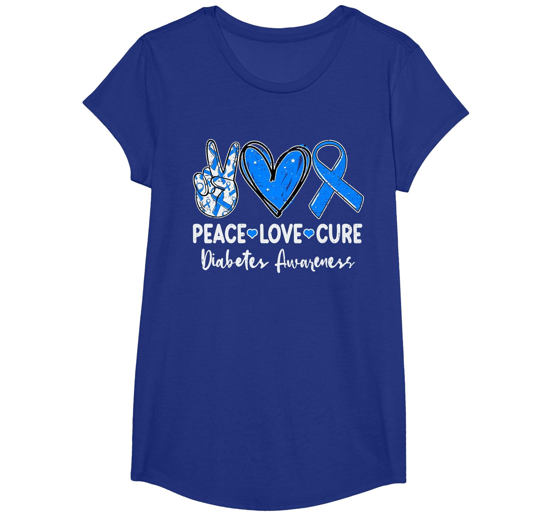 Peace Love Cure Type 1 Diabetes T-Shirt - Aesthetic Graphic Unisex - T-Shirt, Sweatshirt, Hoodie