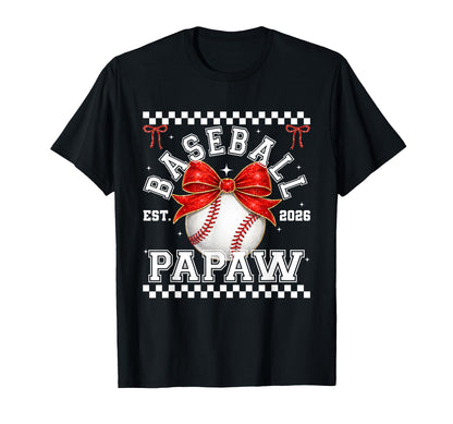Baseball Papaw Coquette Family Matching T-Shirt - Minimalist Print Unisex - T-Shirt, Sweatshirt, Hoodie