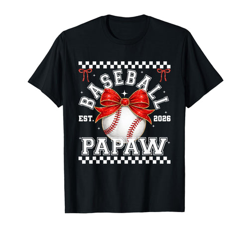 Baseball Papaw Coquette Family Matching T-Shirt - Minimalist Print Unisex - T-Shirt, Sweatshirt, Hoodie