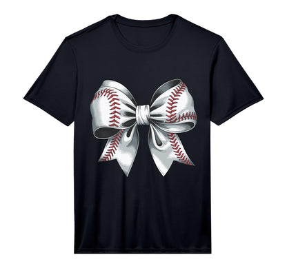 Baseball Bow Baseball Mom Mothers T-Shirt - Casual Everyday Wear Unisex - T-Shirt, Sweatshirt, Hoodie