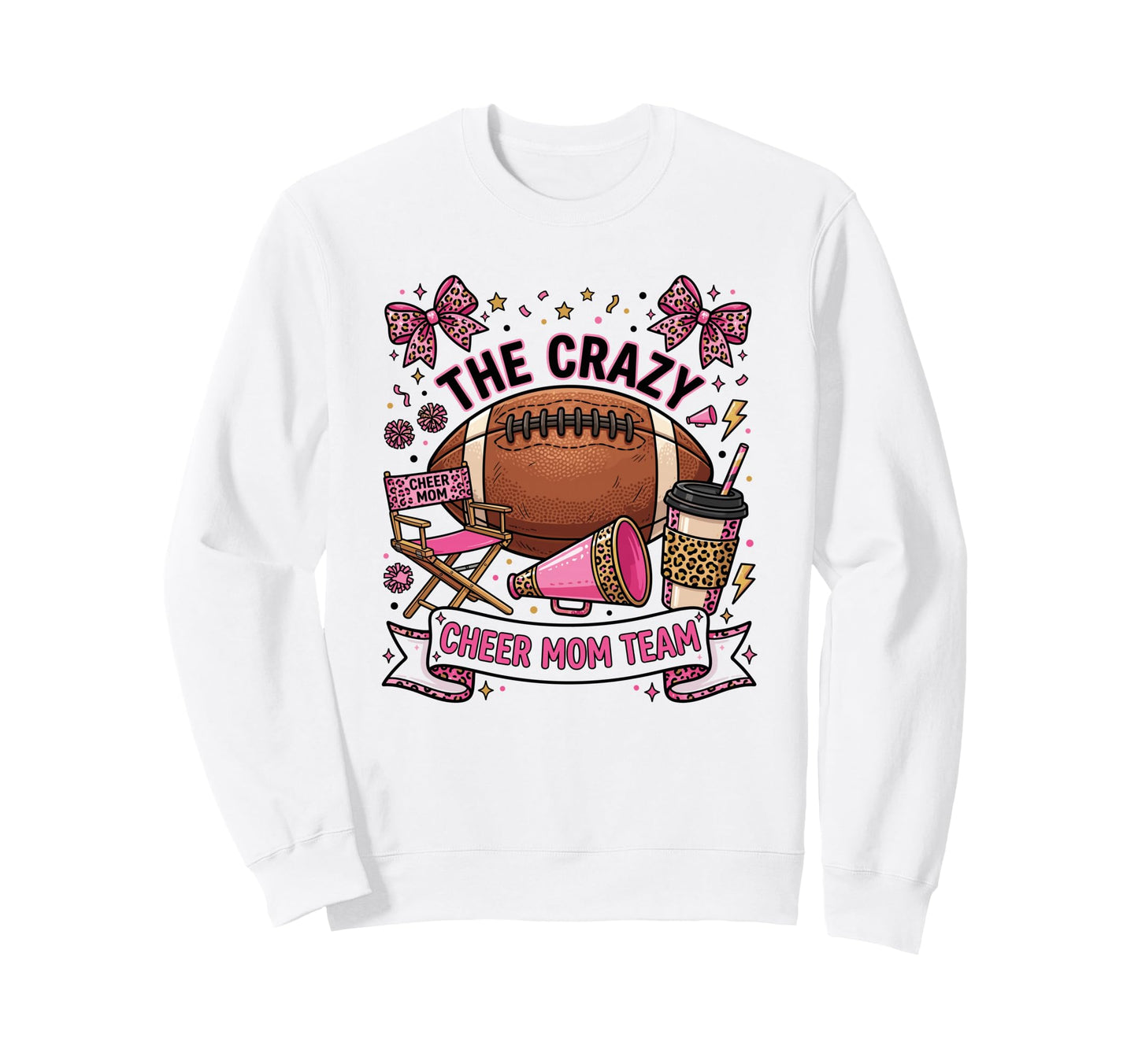 Crazy Cheer Mom Team Funny Football Sweatshirt - Minimalist Print Unisex - T-Shirt, Sweatshirt, Hoodie