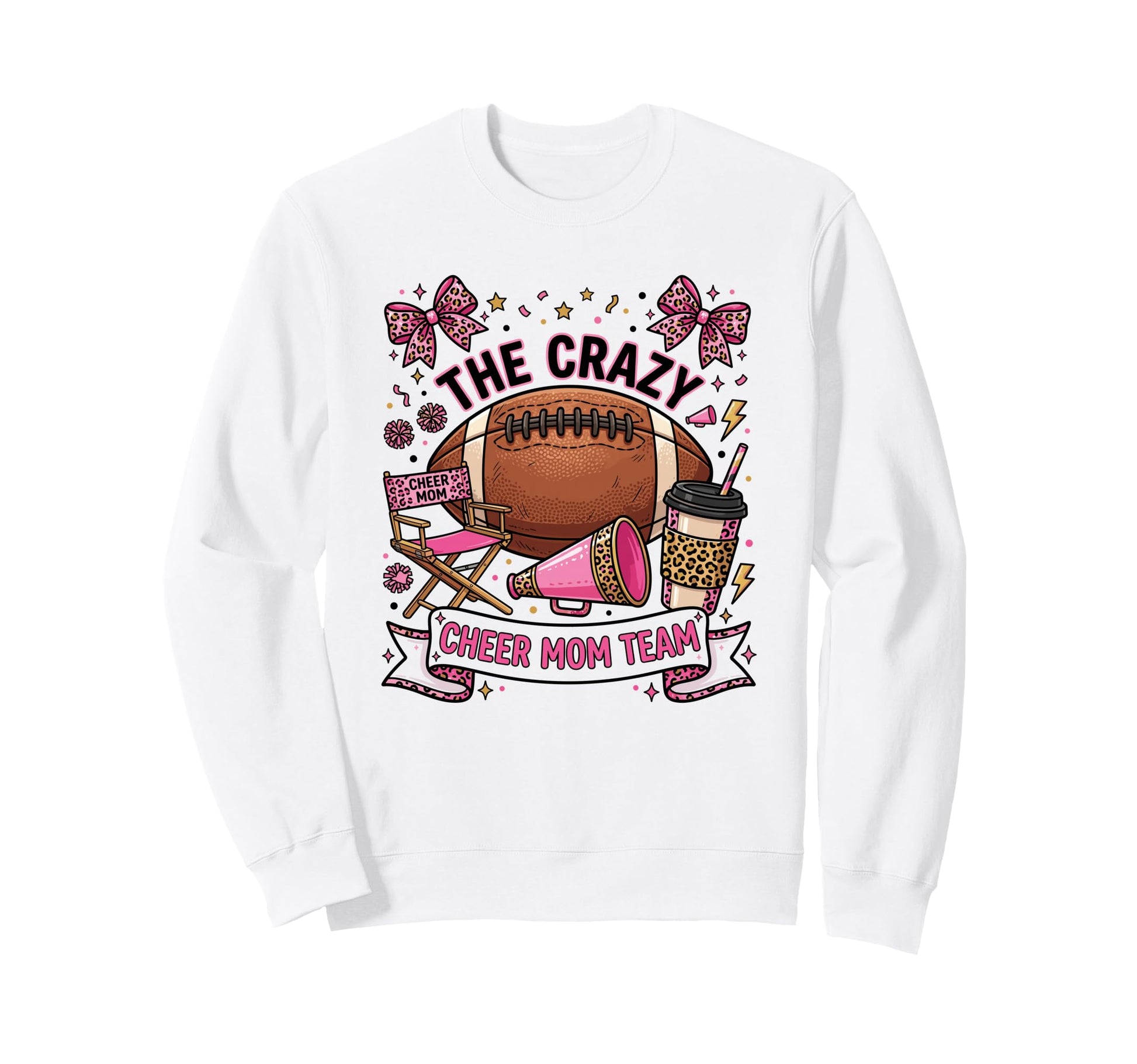 Crazy Cheer Mom Team Funny Football Sweatshirt - Minimalist Print Unisex - T-Shirt, Sweatshirt, Hoodie
