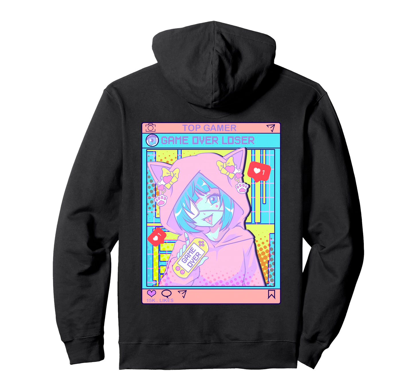 Kawaii Pastel Goth Anime Gamer Game Hoodie - Unique Graphic for Adults - T-Shirt, Sweatshirt, Hoodie