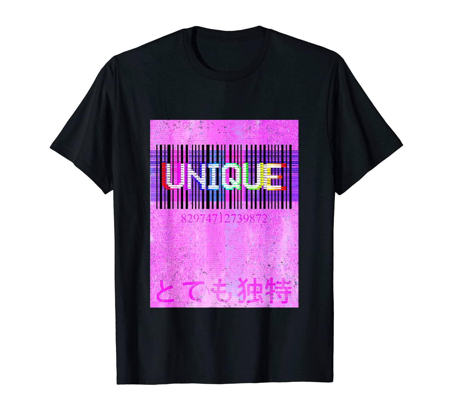 Unique Barcode Vaporwave Aesthetic T-Shirt - Graphic Print for Adults - T-Shirt, Sweatshirt, Hoodie