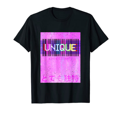 Unique Barcode Vaporwave Aesthetic T-Shirt - Graphic Print for Adults - T-Shirt, Sweatshirt, Hoodie