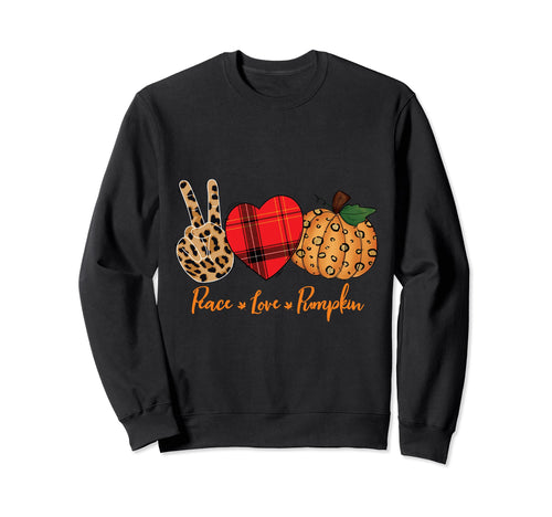 Leopard Pumpkin Peace Love And Sweatshirt - Casual Everyday Wear Men Women - T-Shirt, Sweatshirt, Hoodie