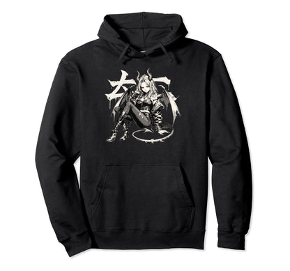 Goth Grunge Demon Anime Waifu Horror Hoodie - Streetwear Style for Adults - T-Shirt, Sweatshirt, Hoodie