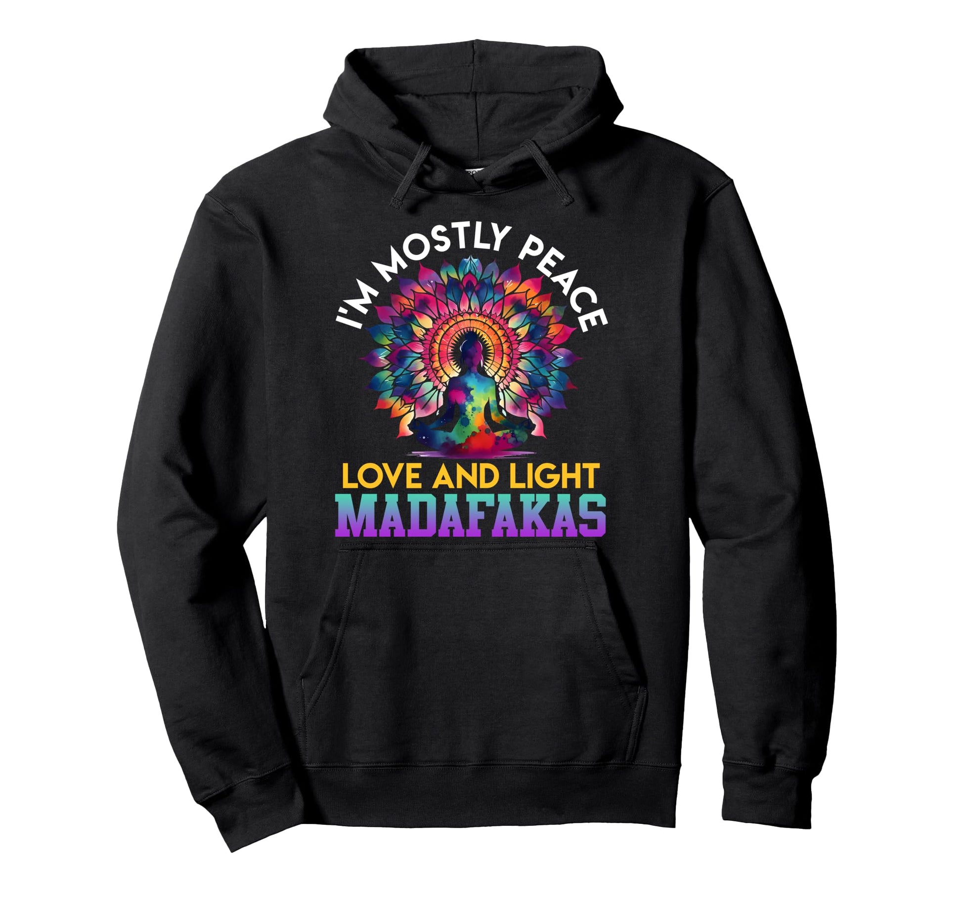 Anger Im Mostly Peace Love And Light Hoodie - Minimalist Print Unisex - T-Shirt, Sweatshirt, Hoodie