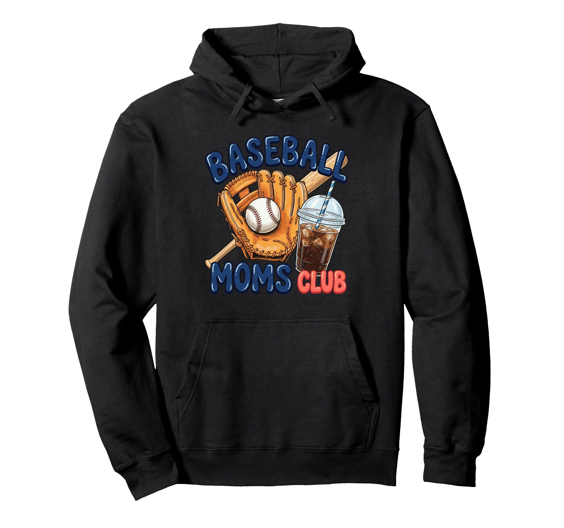 Baseball Moms Club Trendy Gameday Hoodie - Casual Everyday Wear Unisex - T-Shirt, Sweatshirt, Hoodie
