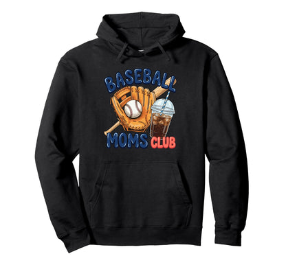 Baseball Moms Club Trendy Gameday Hoodie - Casual Everyday Wear Unisex - T-Shirt, Sweatshirt, Hoodie