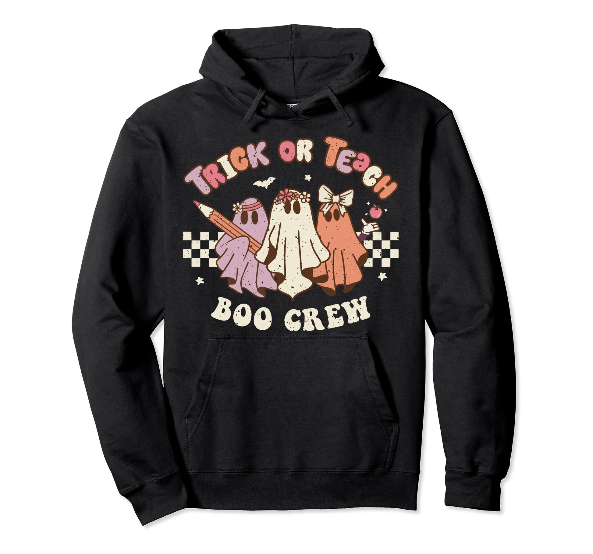 Trick Or Teach Boo Crew Halloween Hoodie - Novelty Apparel for Adults - T-Shirt, Sweatshirt, Hoodie