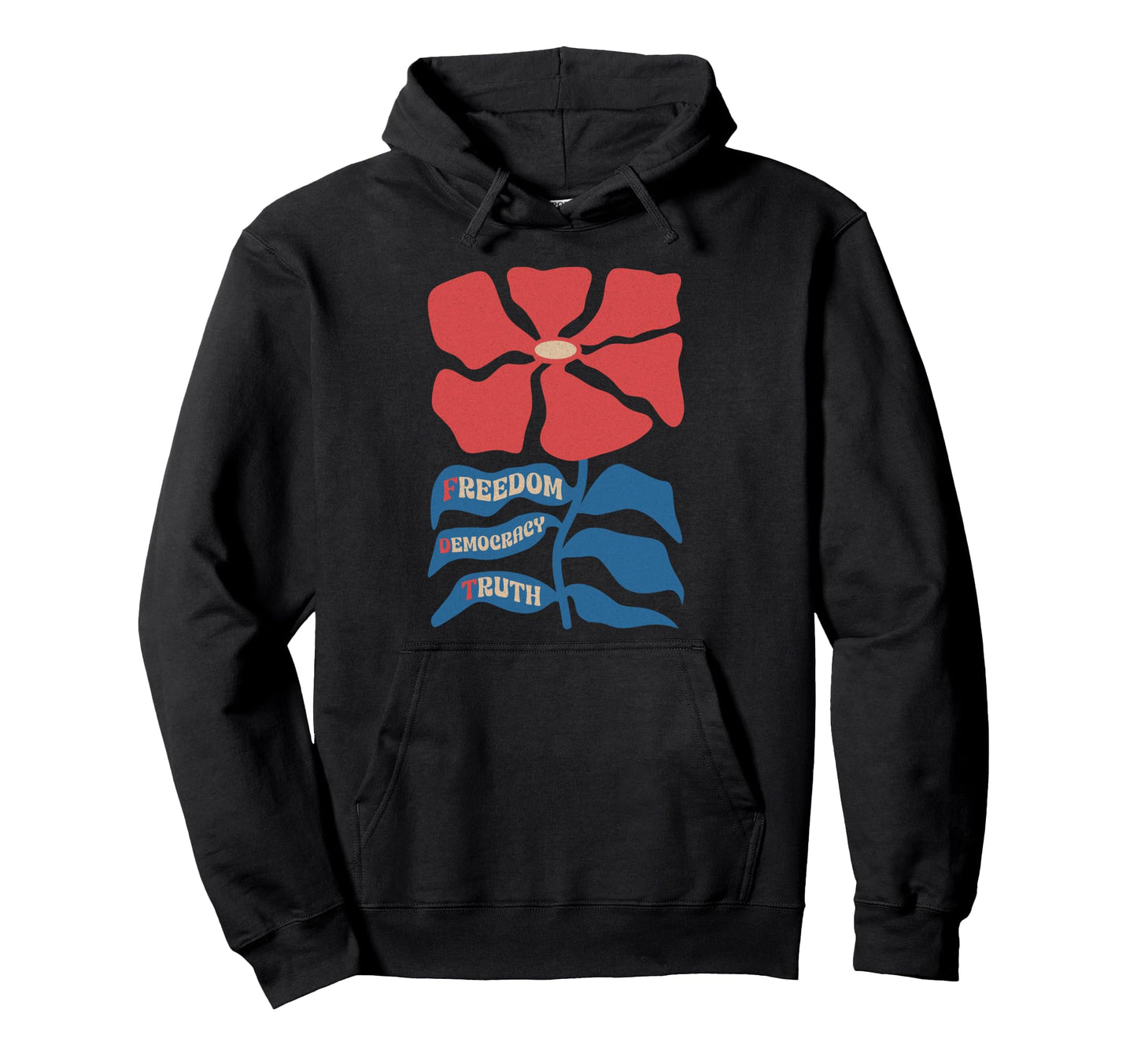 Freedom Democracy Truth Boho Floral Hoodie - Novelty Apparel Men Women - T-Shirt, Sweatshirt, Hoodie