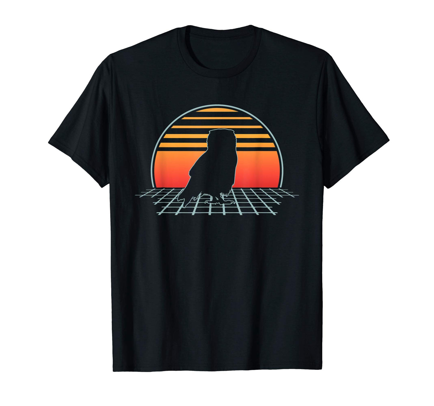 Owl 70S 80S Animal Vaporwave Aesthetic T-Shirt - Fun Novelty Design Unisex - T-Shirt, Sweatshirt, Hoodie