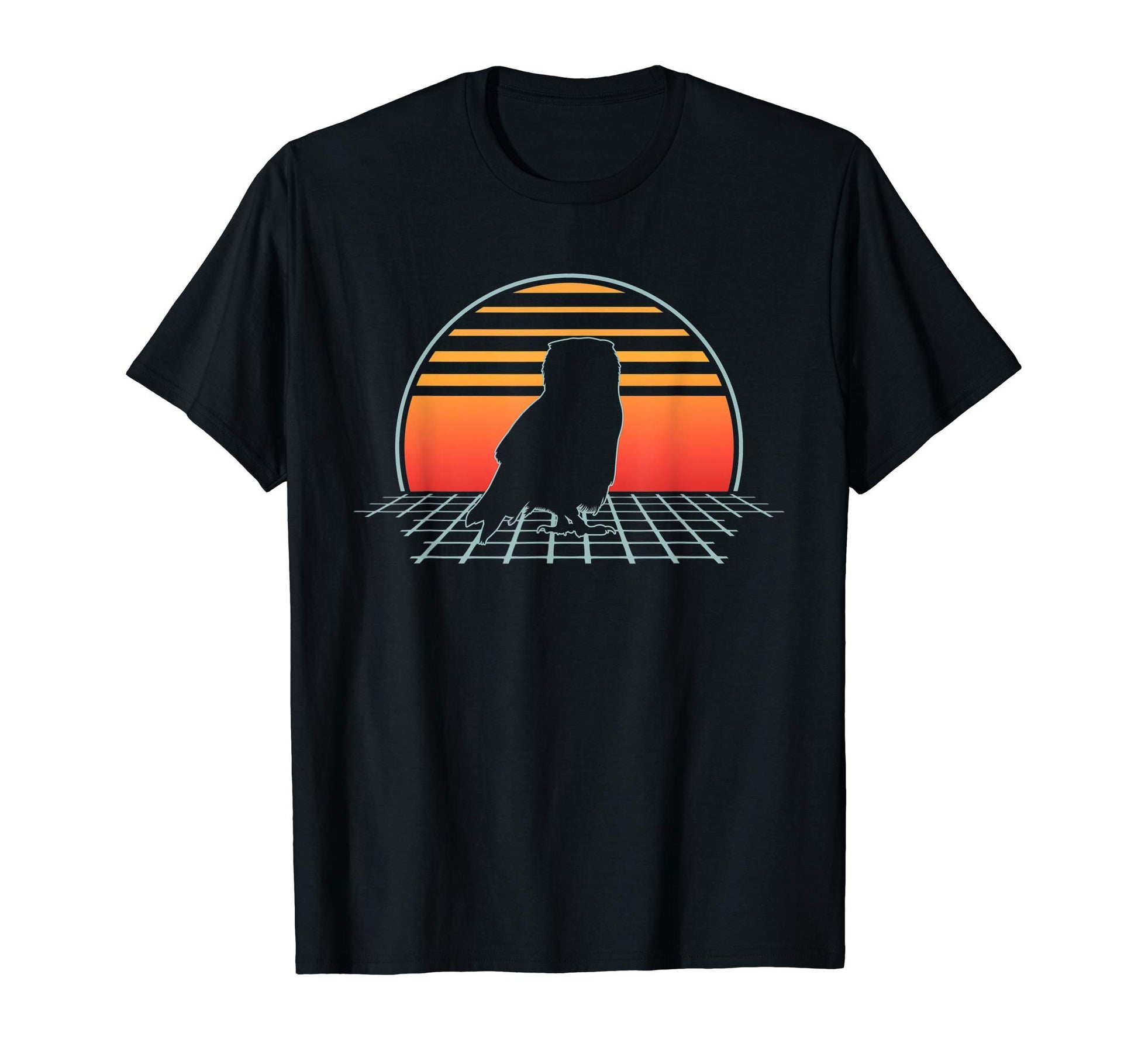 Owl 70S 80S Animal Vaporwave Aesthetic T-Shirt - Fun Novelty Design Unisex - T-Shirt, Sweatshirt, Hoodie