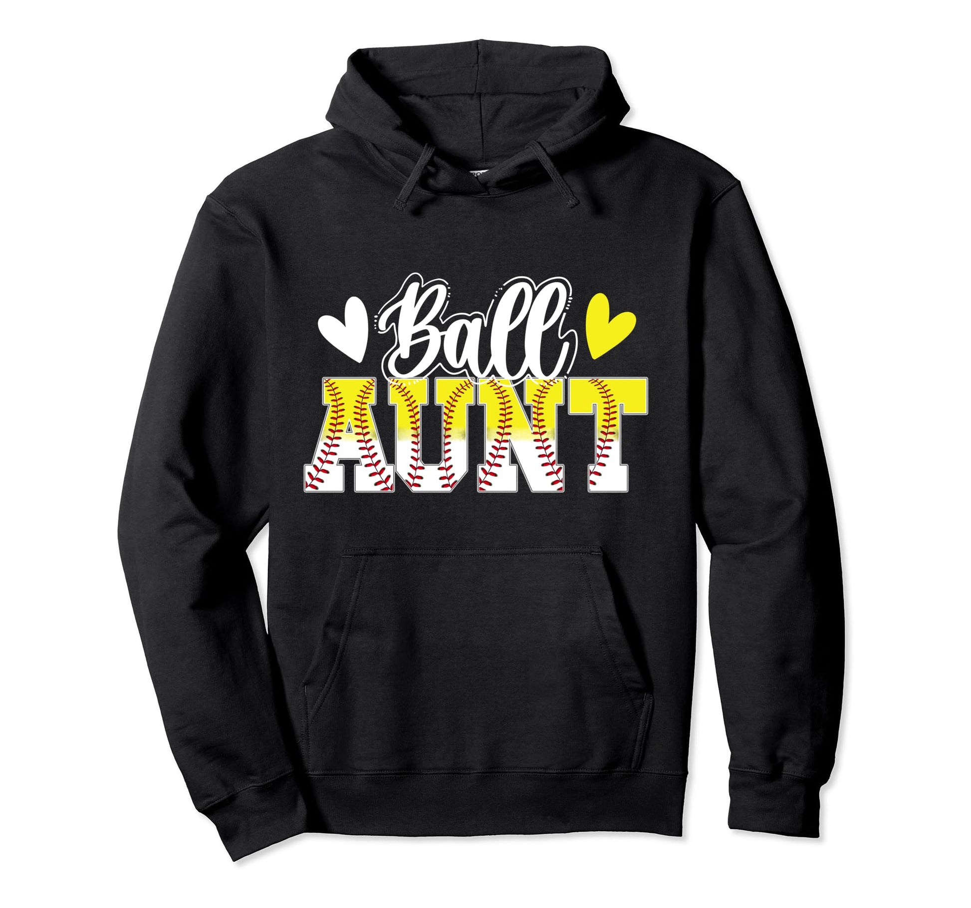 Ball Aunt Baseball Softball Aunt Hoodie - Graphic Print for Adults - T-Shirt, Sweatshirt, Hoodie