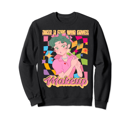 Anime Who Loves Makeup Rainbow Sweatshirt - Custom Art Print for Adults - T-Shirt, Sweatshirt, Hoodie