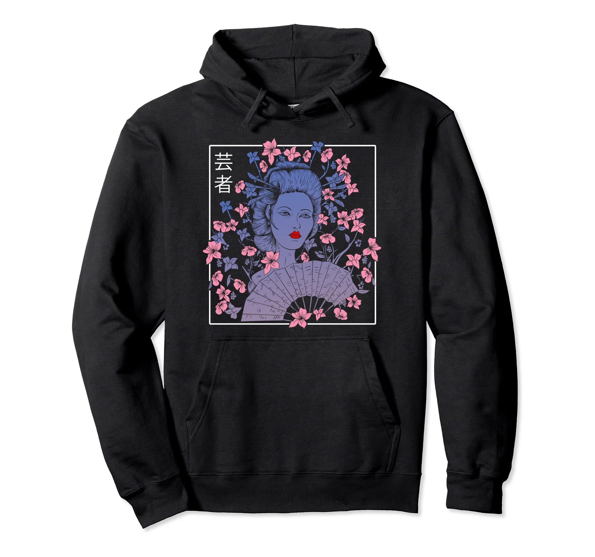 Japanese Aesthetic Geisha Sakura Flowers Hoodie - Aesthetic Graphic Unisex - T-Shirt, Sweatshirt, Hoodie