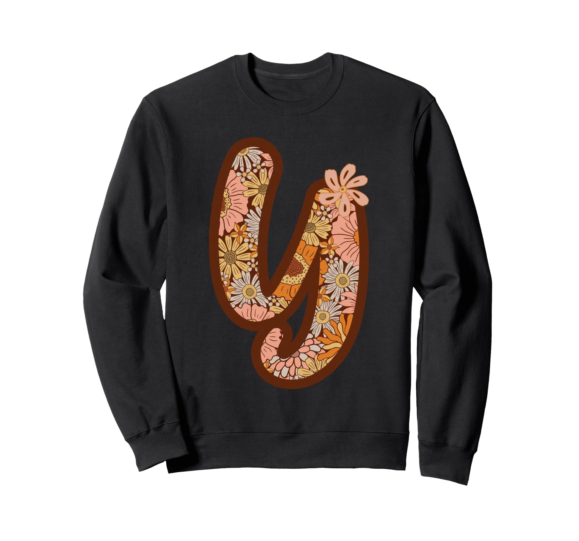 Letter Y Initial Floral Monogram Boho Sweatshirt - Graphic Print Men Women - T-Shirt, Sweatshirt, Hoodie