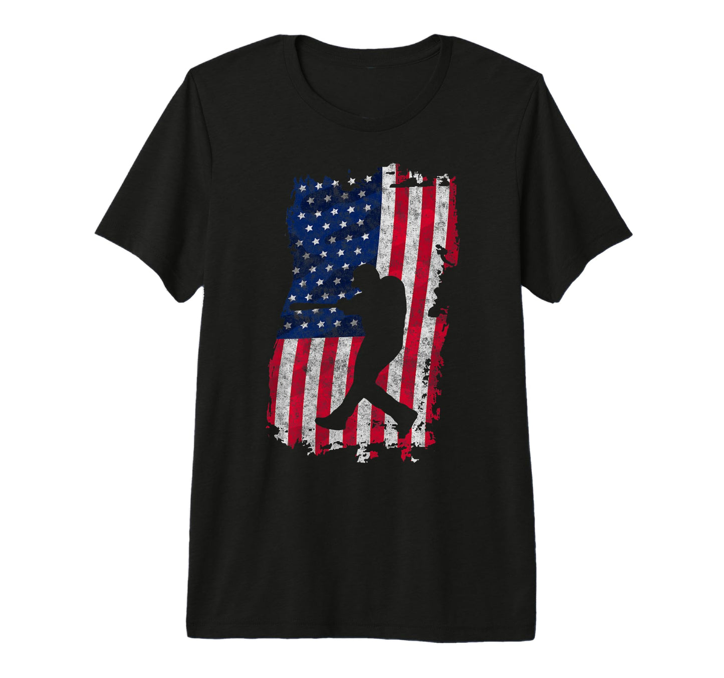 Baseball Us Flag Baseball Lover Dad T-Shirt - Custom Art Print Men Women - T-Shirt, Sweatshirt, Hoodie
