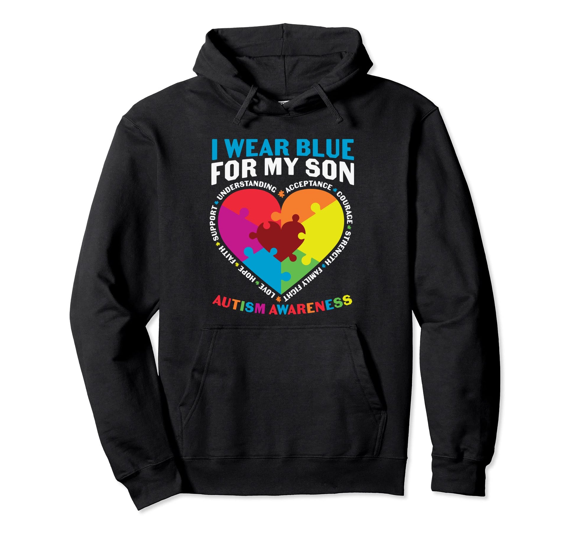 Colorful Puzzle Pieces Autism Awareness Hoodie - Aesthetic Graphic Unisex - T-Shirt, Sweatshirt, Hoodie