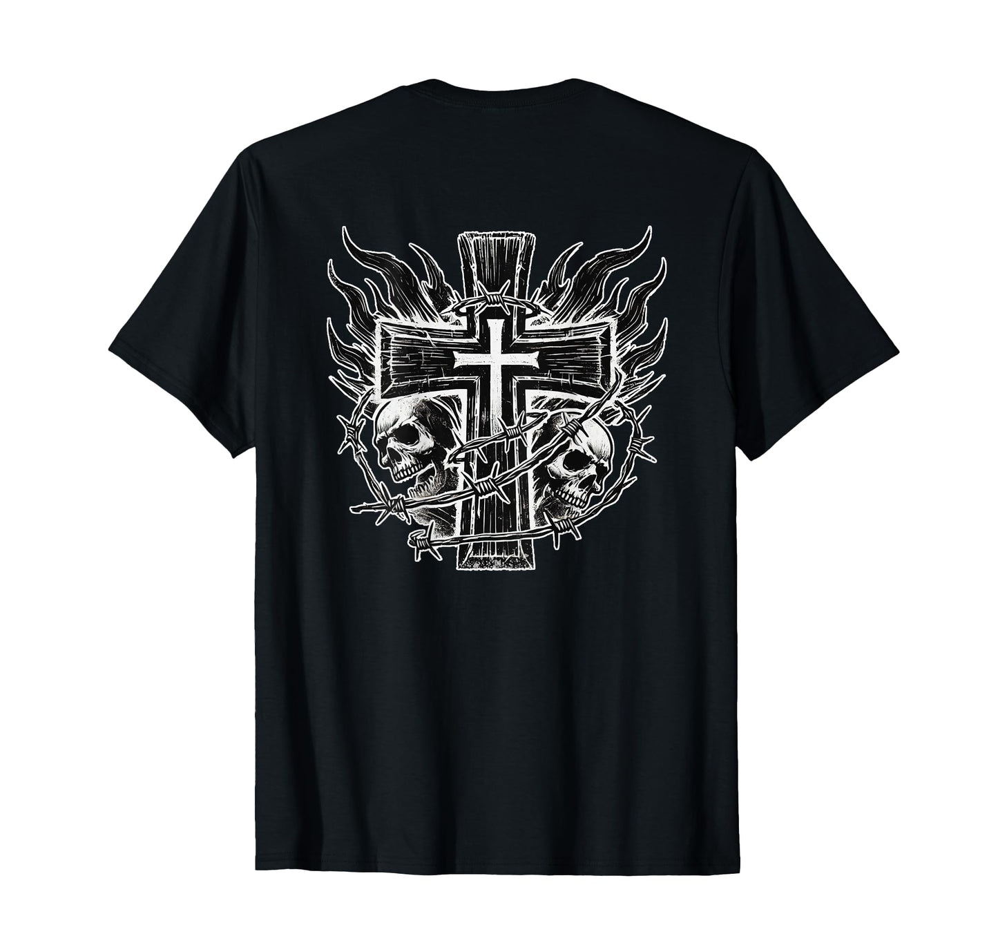 Skull Cross Y2K Goth Grunge Aesthetic T-Shirt - Minimalist Print Men Women - T-Shirt, Sweatshirt, Hoodie