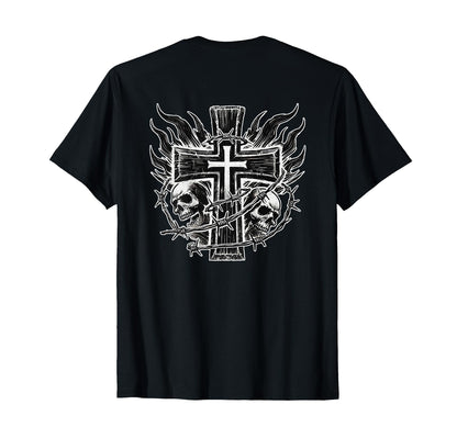 Skull Cross Y2K Goth Grunge Aesthetic T-Shirt - Minimalist Print Men Women - T-Shirt, Sweatshirt, Hoodie