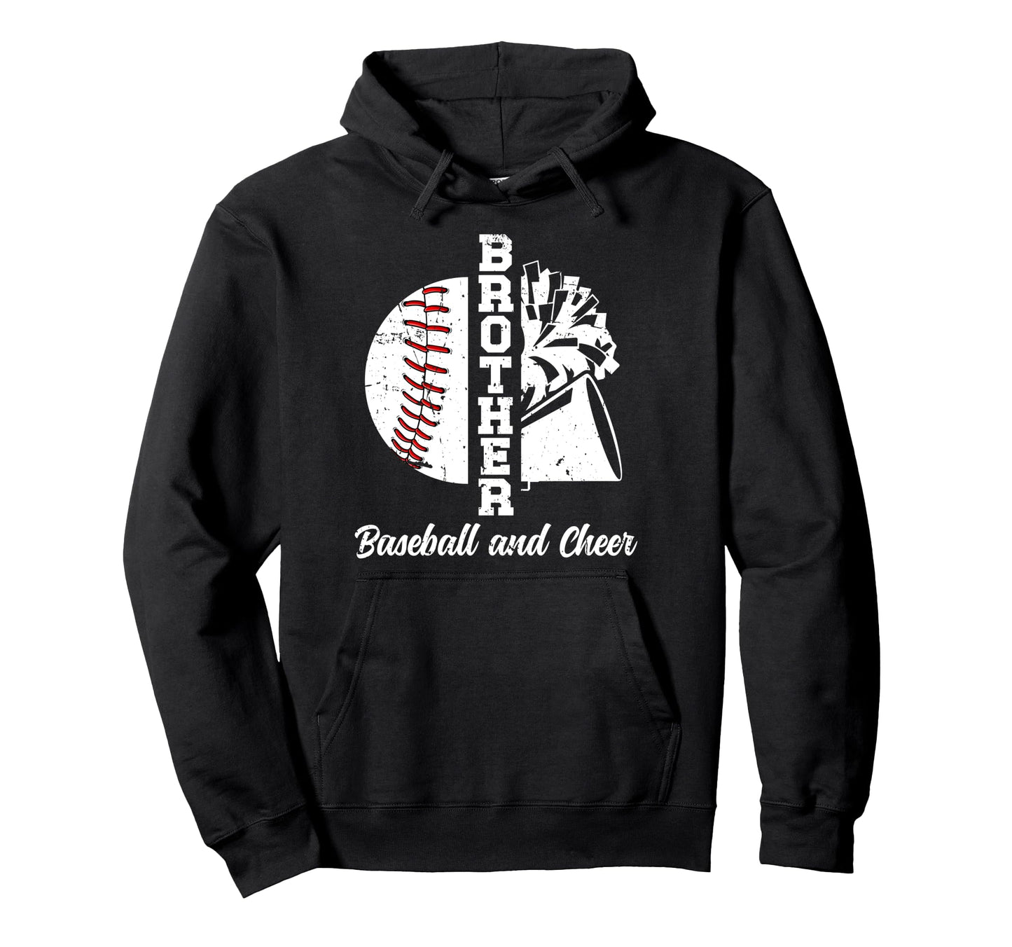 Baseball And Cheer Brother Cheerleading Hoodie - Graphic Print Men Women - T-Shirt, Sweatshirt, Hoodie