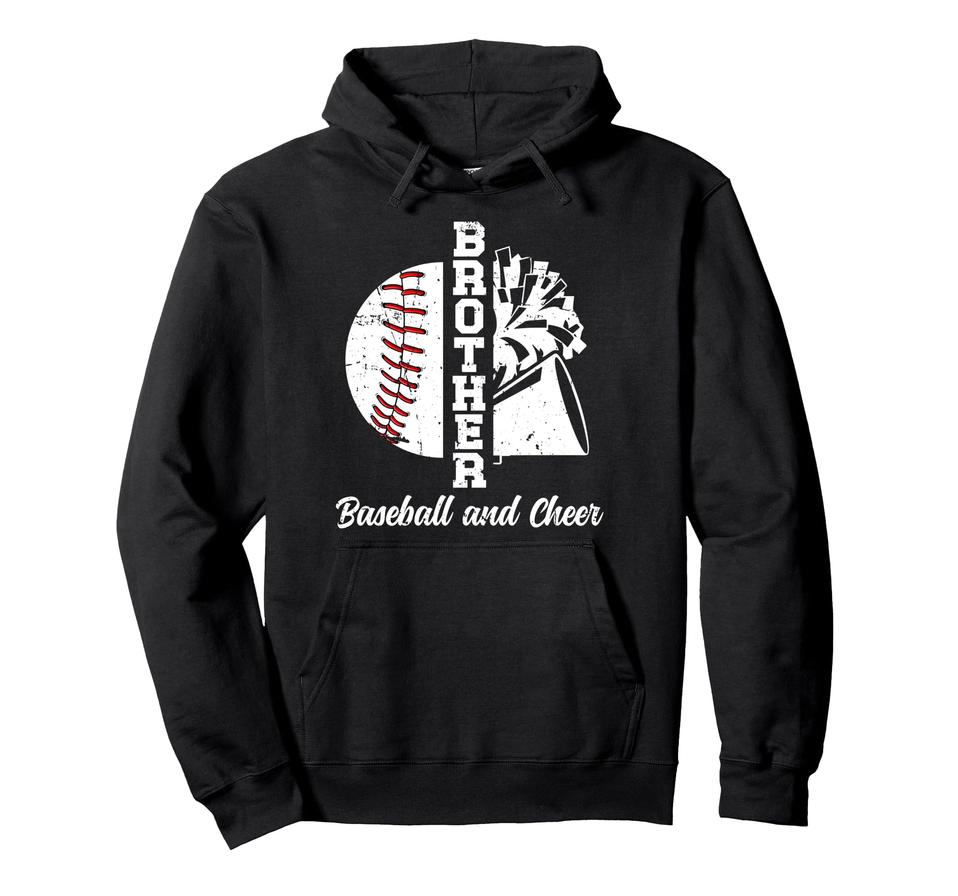 Baseball And Cheer Brother Cheerleading Hoodie - Graphic Print Men Women - T-Shirt, Sweatshirt, Hoodie