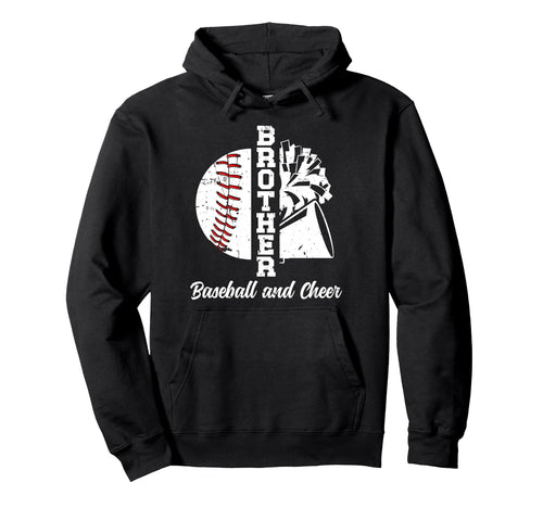 Baseball And Cheer Brother Cheerleading Hoodie - Graphic Print Men Women - T-Shirt, Sweatshirt, Hoodie