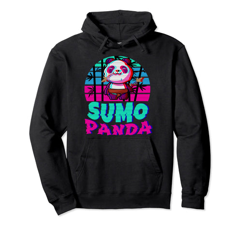 Sumo Panda Wrestler Vaporwave Japanese Hoodie - Novelty Apparel Men Women - T-Shirt, Sweatshirt, Hoodie