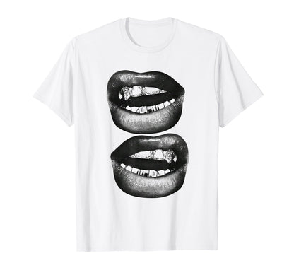 Edgy Y2K Lips Aesthetic Grunge Alt T-Shirt - Unique Graphic Unisex - T-Shirt, Sweatshirt, Hoodie