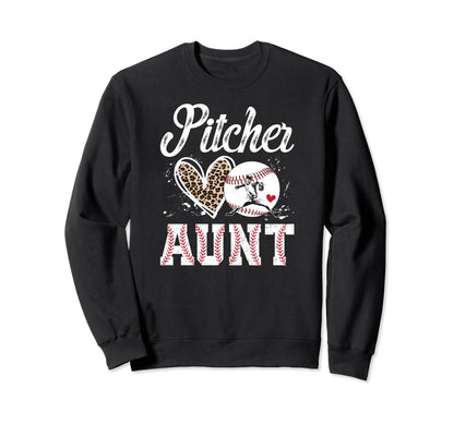 Baseball Pitcher Aunt Sweatshirt - Casual Everyday Wear for Adults - T-Shirt, Sweatshirt, Hoodie