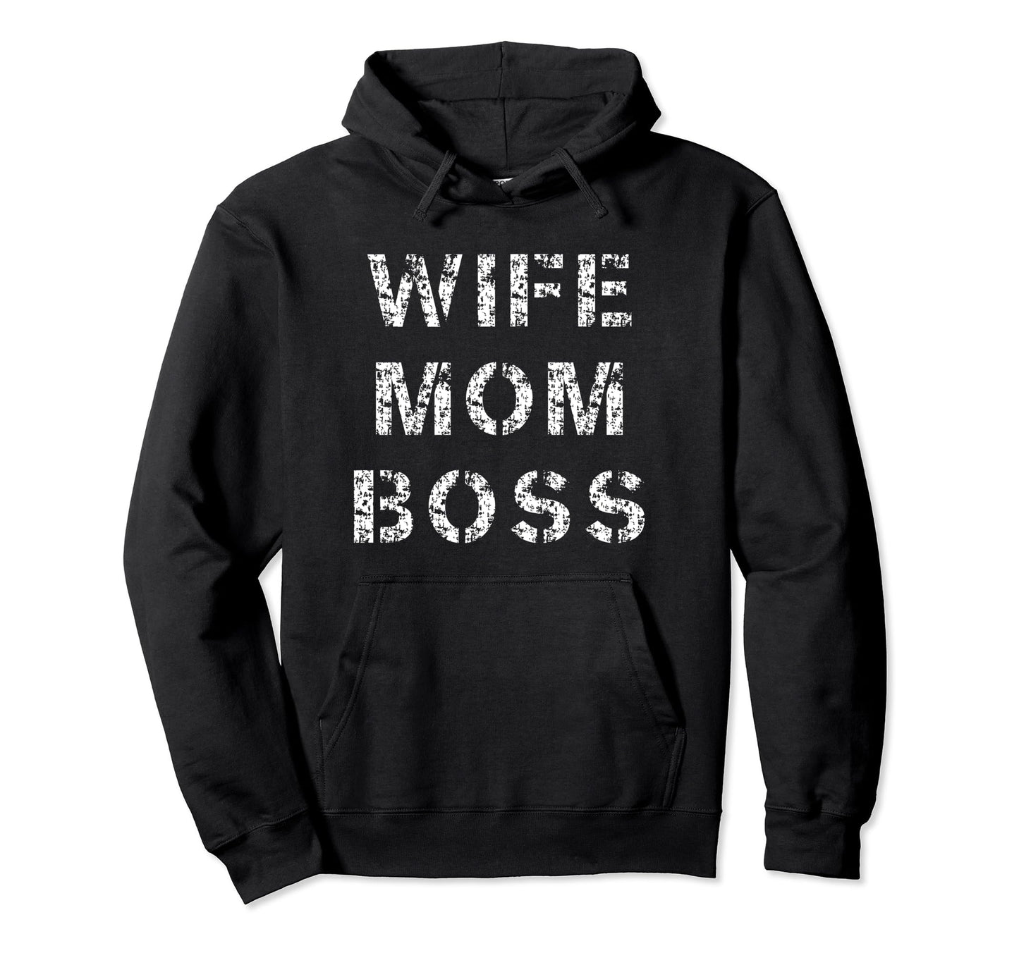 Distressed Wife Mom Boss 90S Grunge Hoodie - Custom Art Print Unisex - T-Shirt, Sweatshirt, Hoodie