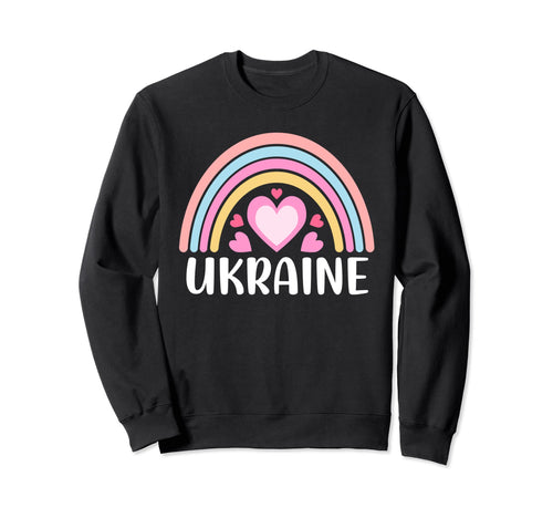 Ukraine Rainbow Hearts Sweatshirt - Minimalist Print Unisex - T-Shirt, Sweatshirt, Hoodie