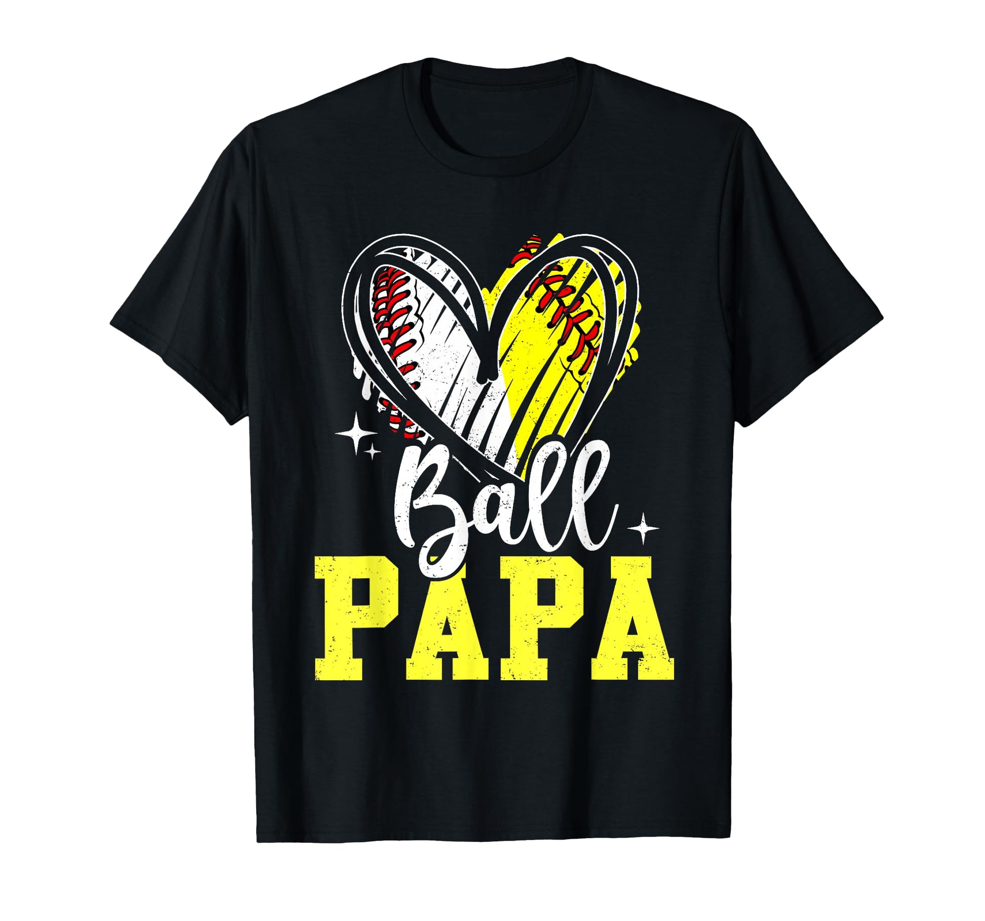 Ball Papa Softball Baseball Dad Daddy T-Shirt - Custom Art Print Men Women - T-Shirt, Sweatshirt, Hoodie