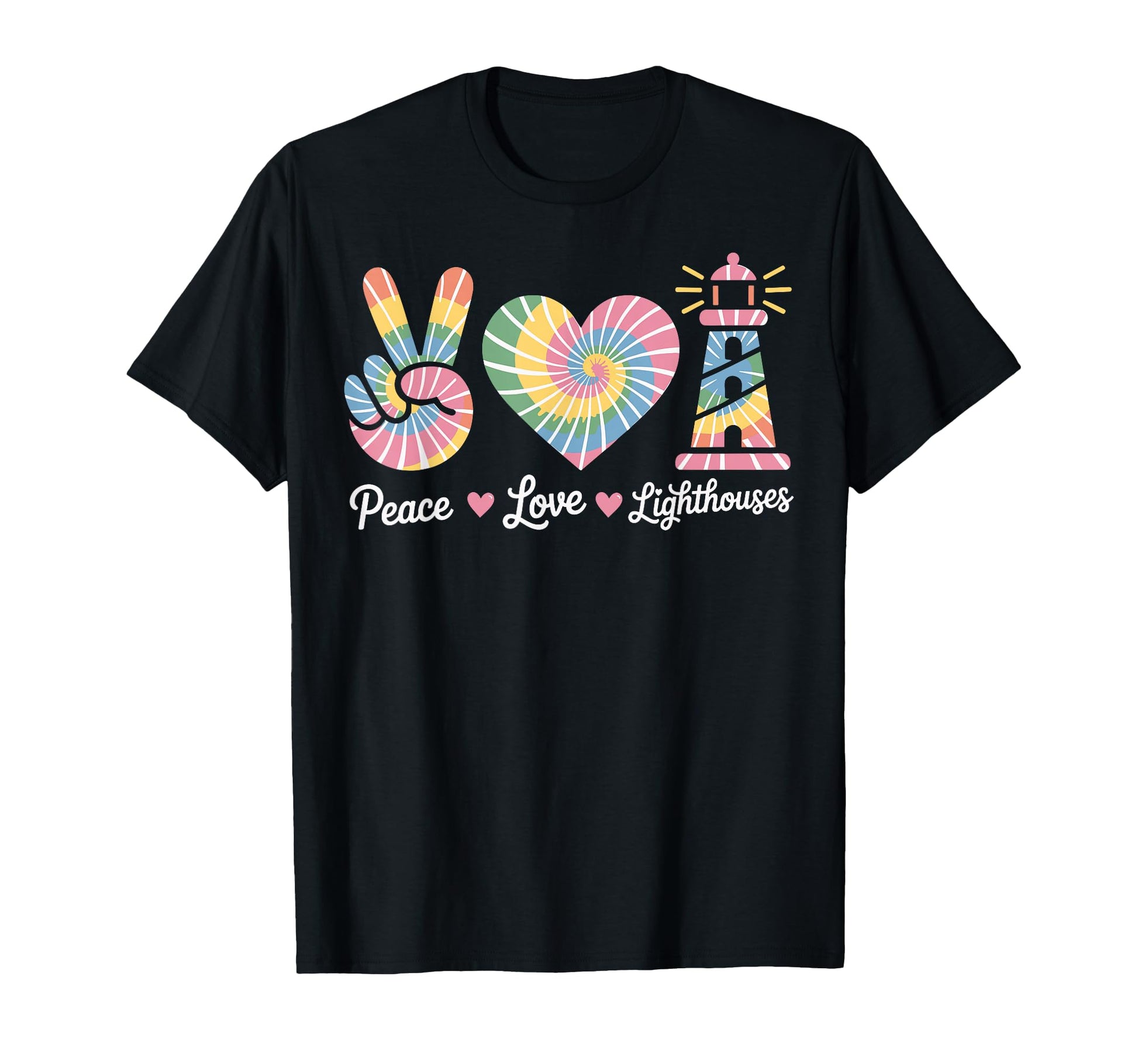 Peace Love Lighthouses Funny Lighthouse T-Shirt - Unique Graphic for Adults - T-Shirt, Sweatshirt, Hoodie