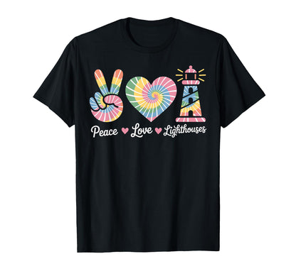 Peace Love Lighthouses Funny Lighthouse T-Shirt - Unique Graphic for Adults - T-Shirt, Sweatshirt, Hoodie