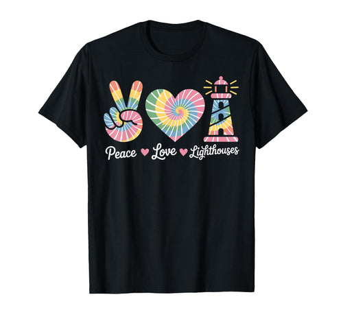 Peace Love Lighthouses Funny Lighthouse T-Shirt - Unique Graphic for Adults - T-Shirt, Sweatshirt, Hoodie