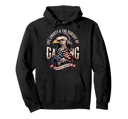 Funny Patriotic Usa Gamer Proud Hoodie - Fun Novelty Design Men Women - T-Shirt, Sweatshirt, Hoodie