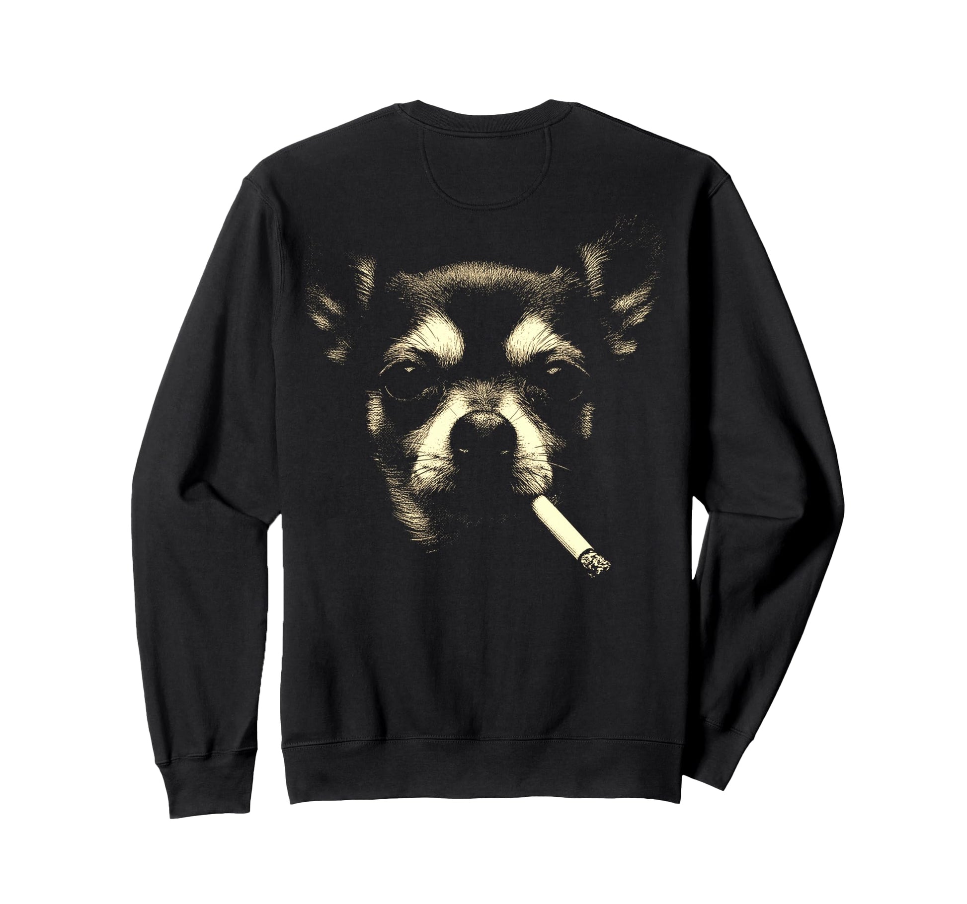 Chihuahua Smoking Cigarette Sweatshirt - Casual Everyday Wear Unisex - T-Shirt, Sweatshirt, Hoodie