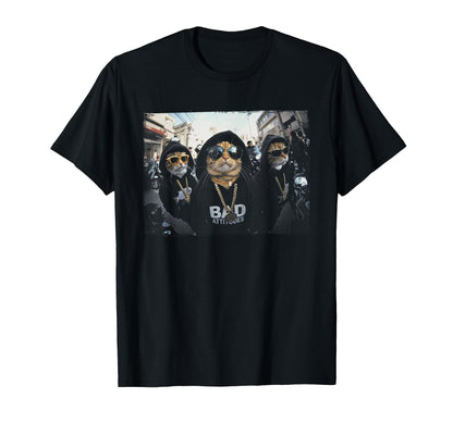 Hip Hop Gangster Cats Metal Rocker T-Shirt - Graphic Print Men Women - T-Shirt, Sweatshirt, Hoodie