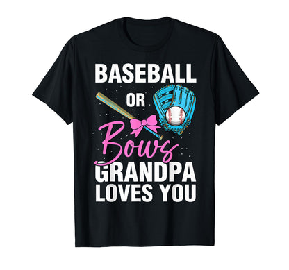 Baseball Or Bows Gender Reveal Party Sweatshirt - Graphic Print Men Women - T-Shirt, Sweatshirt, Hoodie