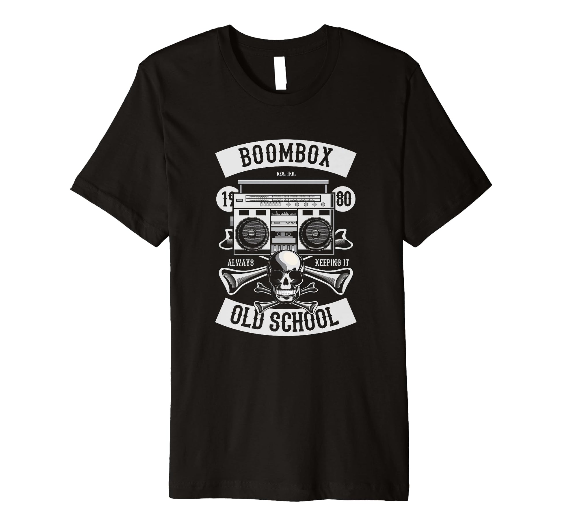 Old School Boombox Old School T-Shirt - Fun Novelty Design for Adults - T-Shirt, Sweatshirt, Hoodie