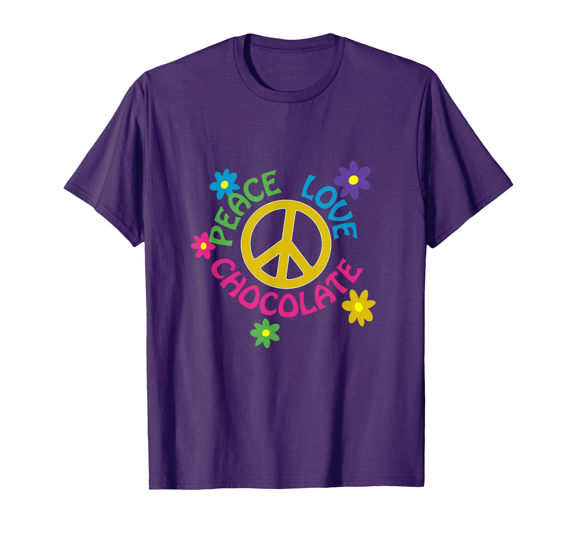 Peace Love Chocolate T-Shirt - Custom Art Print Men Women - T-Shirt, Sweatshirt, Hoodie