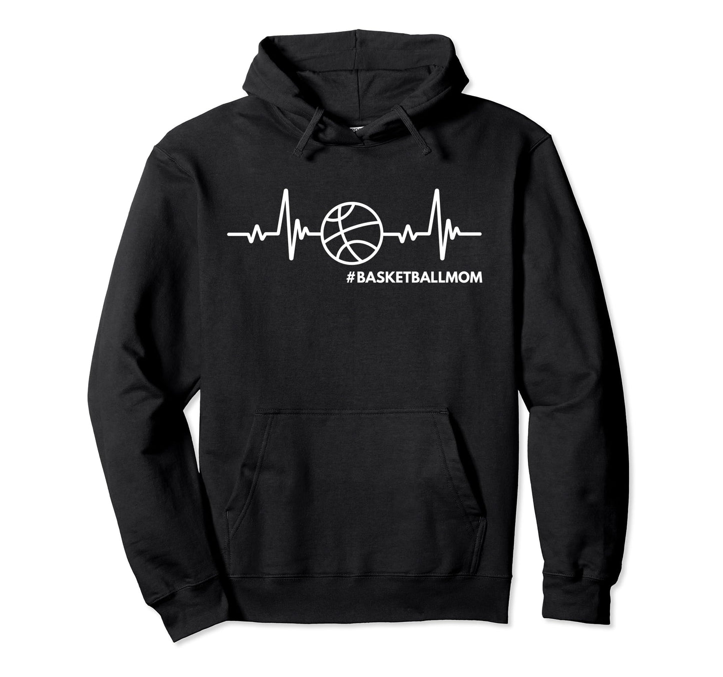 Heartbeat Basketball Mom Funny Sports Mom Hoodie - Novelty Apparel Unisex - T-Shirt, Sweatshirt, Hoodie