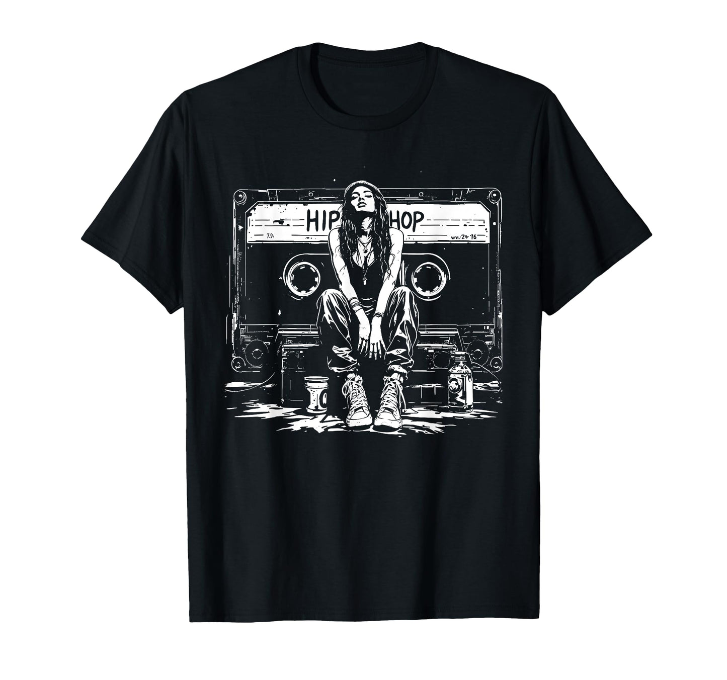 Cassette Tape Hip Hop Graffiti Grunge T-Shirt - Trendy Graphic for Adults - T-Shirt, Sweatshirt, Hoodie