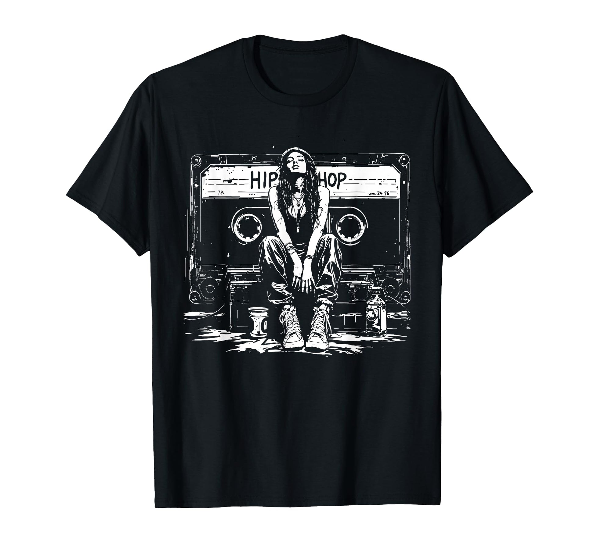 Cassette Tape Hip Hop Graffiti Grunge T-Shirt - Trendy Graphic for Adults - T-Shirt, Sweatshirt, Hoodie